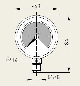 Manometer - Gedämpfte Ausf. m. Glyzerinfüllung & Visualisierung in rot/grün