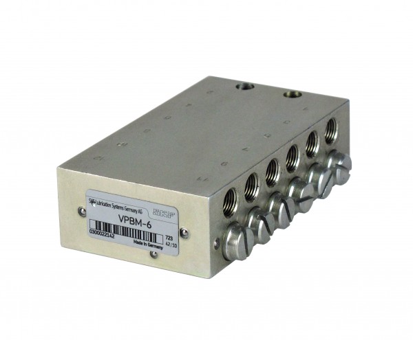 Progressivverteiler VPBM-6 mit 12 Schmieranschlüssen