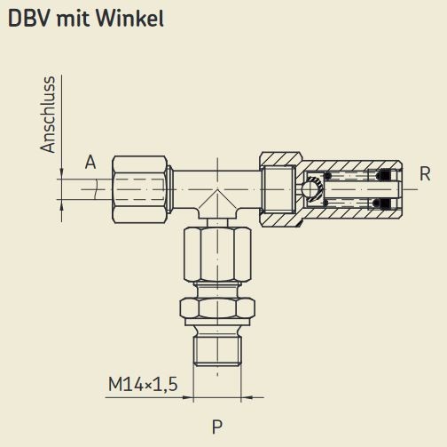 Druckbegrenzungsventil - 300 bar - mit Winkel