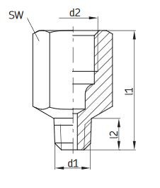 Anschlussstücke mit keg. Gewinde - Rohr Ø 6 mm